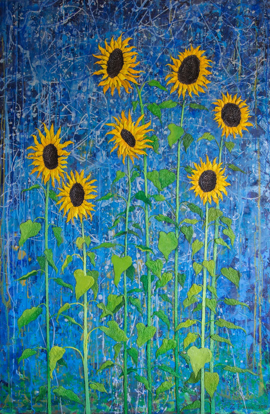 Seven Lucky Sunflowers